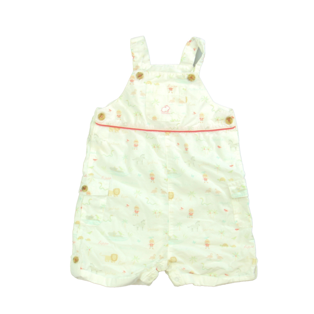 Baby Cottons Boys White | Multi Overalls size: 12 Months